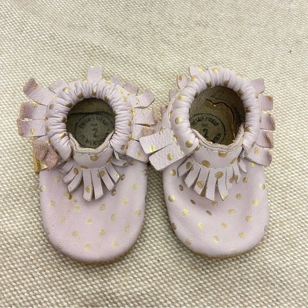Freshly picked leather baby booties shoes